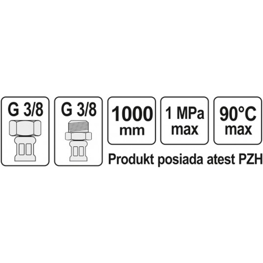WĄŻ PRZYŁĄCZENIOWY F/M 3/8" 3/8" 1000MM -zdjęcie numer 4