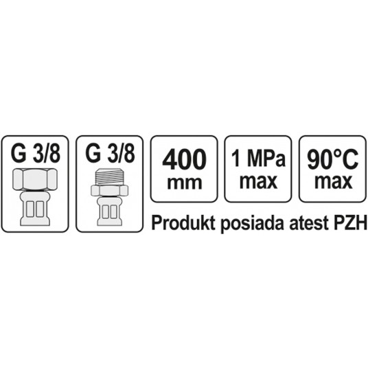 WĄŻ PRZYŁĄCZENIOWY F/M 3/8" 3/8" 400MM -zdjęcie numer 2