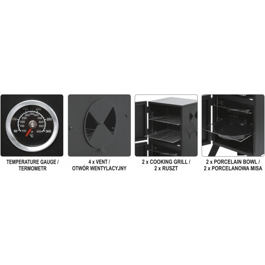 WĘDZARNIA STALOWA 54 X 51 X 100CM -zdjęcie numer 11