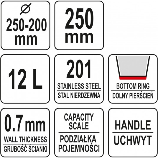 WIADRO ZE STALI NIERDZEWNEJ 12L -zdjęcie numer 4