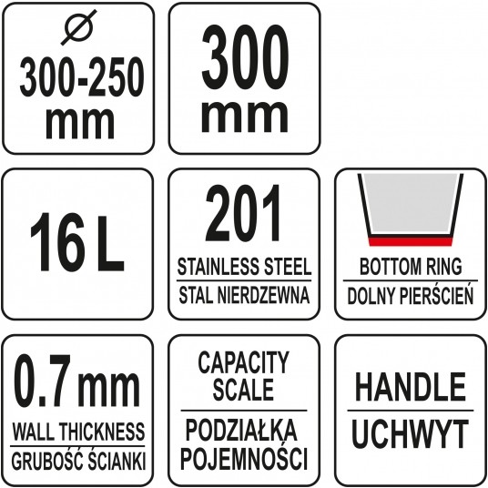 WIADRO ZE STALI NIERDZEWNEJ 16L -zdjęcie numer 3
