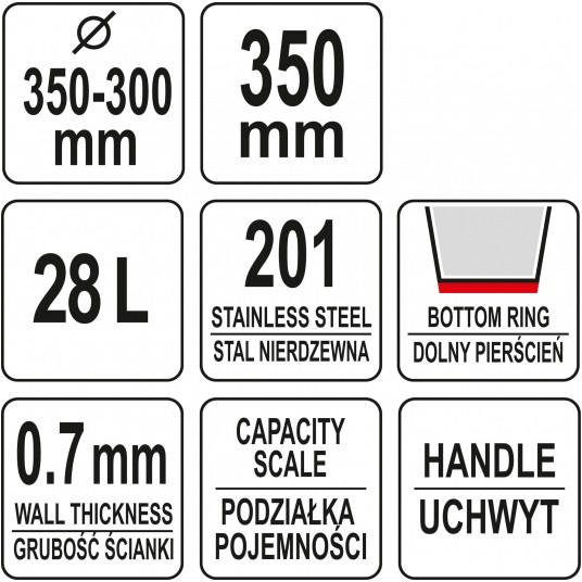 WIADRO ZE STALI NIERDZEWNEJ 28L -zdjęcie numer 3