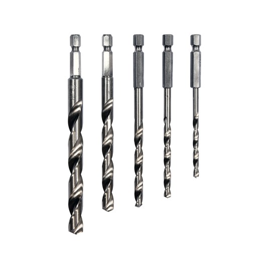 WIERTŁA DO MET. 5SZT HSS 4-10MM HEX 1/4" -zdjęcie numer 1