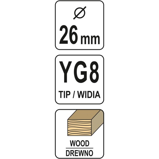WIERTŁO DO DREWNA POD ZAWIASY 26MM -zdjęcie numer 4