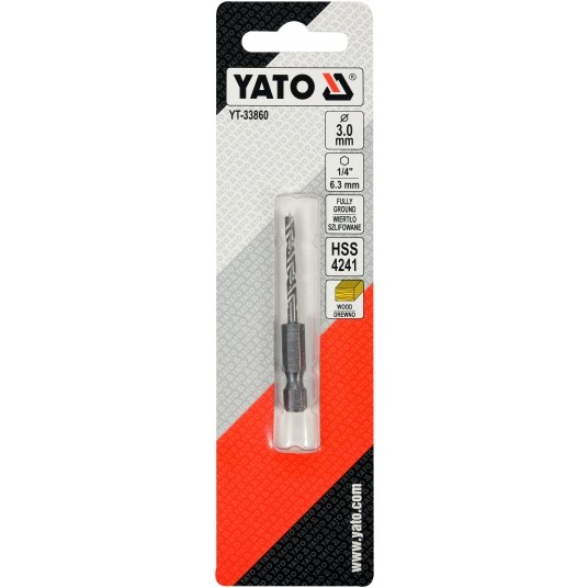 WIERTŁO DO DREWNA SPIRALNE 3MM HEX -zdjęcie numer 3