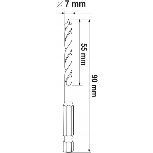 WIERTŁO DO DREWNA SPIRALNE 7MM HEX -zdjęcie numer 5