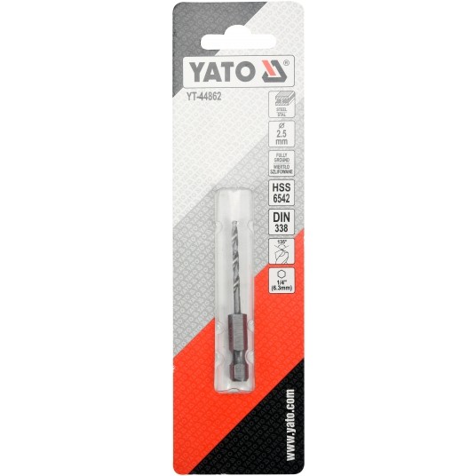 WIERTŁO DO METALU HSS 6542 2,5MM HEX -zdjęcie numer 3