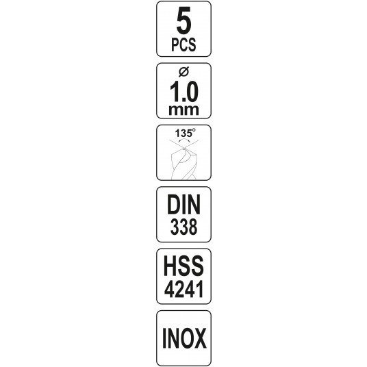 WIERTŁO DO METALU HSS PREMIUM 1,0MM 5SZT -zdjęcie numer 4