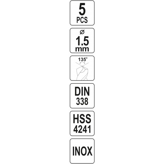 WIERTŁO DO METALU HSS PREMIUM 1,5MM 5SZT -zdjęcie numer 4
