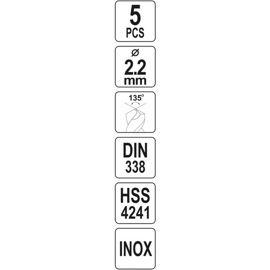 WIERTŁO DO METALU HSS PREMIUM 2,2MM 5SZT -zdjęcie numer 4