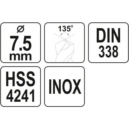 WIERTŁO DO METALU HSS PREMIUM 7,5MM -zdjęcie numer 4