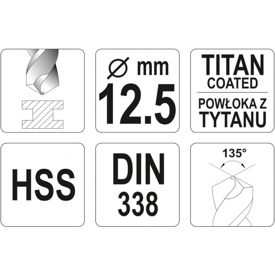 WIERTŁO DO METALU HSS-TiN 12,5 MM -zdjęcie numer 3