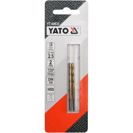 WIERTŁO DO METALU HSS-TiN 2,5 MM - 2 SZT -zdjęcie numer 2
