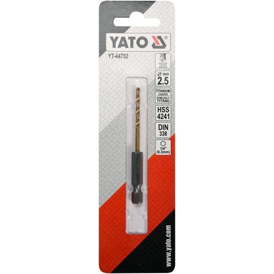 WIERTŁO DO METALU HSS-TiN 2,5MM HEX -zdjęcie numer 2