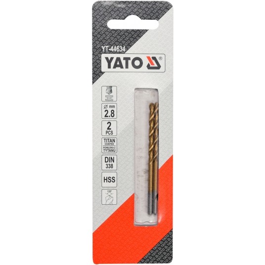 WIERTŁO DO METALU HSS-TiN 2,8 MM - 2 SZT -zdjęcie numer 2