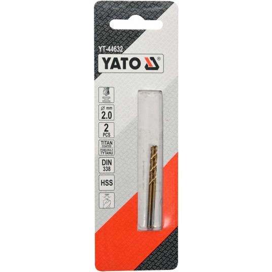 WIERTŁO DO METALU HSS-TiN 2 MM - 2 SZT -zdjęcie numer 2