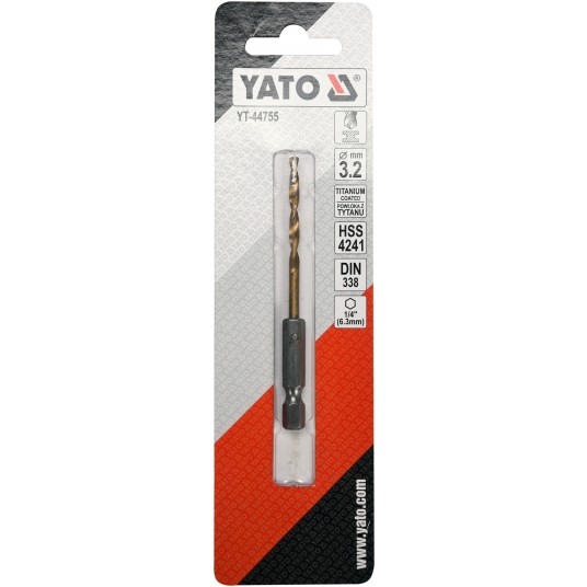 WIERTŁO DO METALU HSS-TiN 3,2MM HEX -zdjęcie numer 2