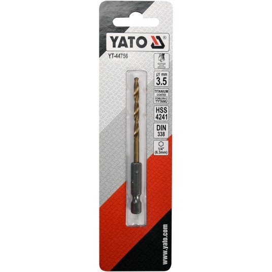 WIERTŁO DO METALU HSS-TiN 3,5MM HEX -zdjęcie numer 2