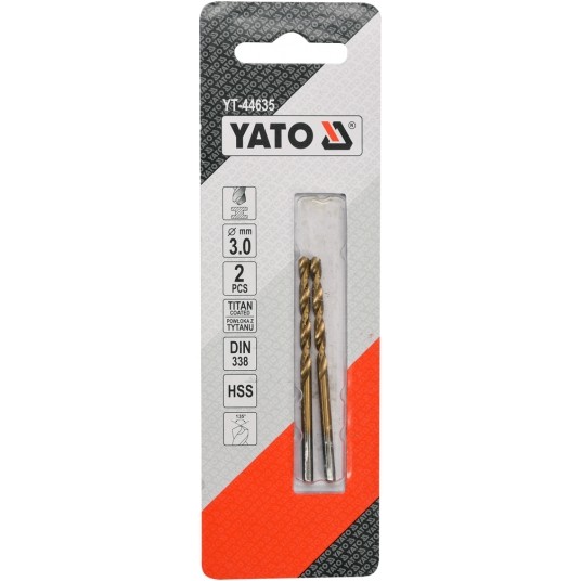 WIERTŁO DO METALU HSS-TiN 3 MM - 2 SZT -zdjęcie numer 2