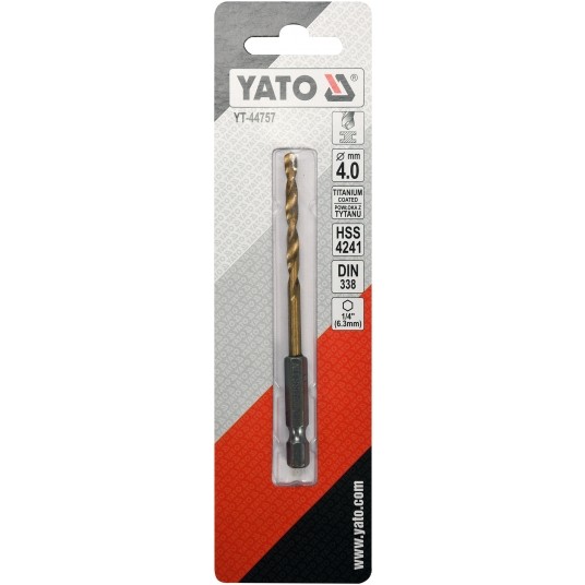 WIERTŁO DO METALU HSS-TiN 4,0MM HEX -zdjęcie numer 3