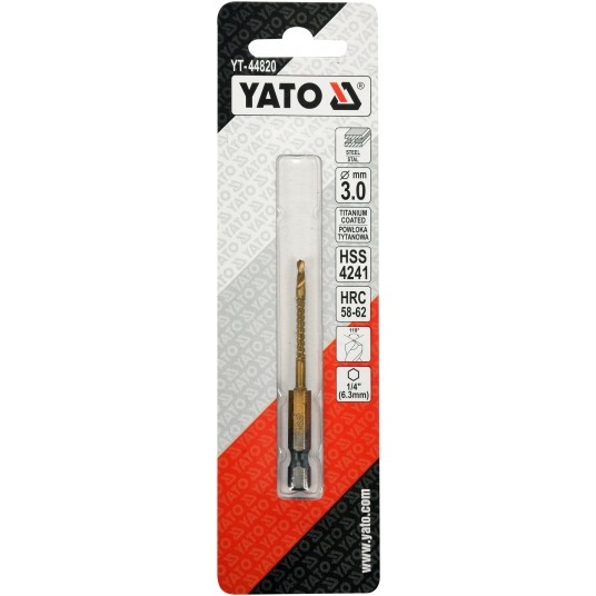 WIERTŁO FREZ DO METALU 3,0MM HSS-TiN HEX -zdjęcie numer 3