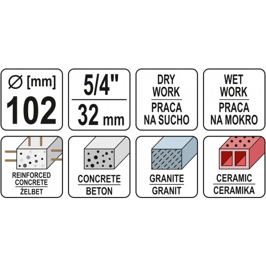 WIERTŁO KORONOWE DO WIERTNICY 102MM -zdjęcie numer 4