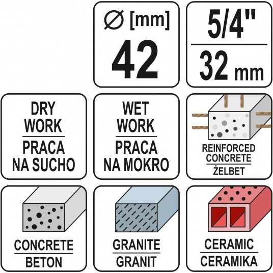 WIERTŁO KORONOWE DO WIERTNICY 42MM -zdjęcie numer 4