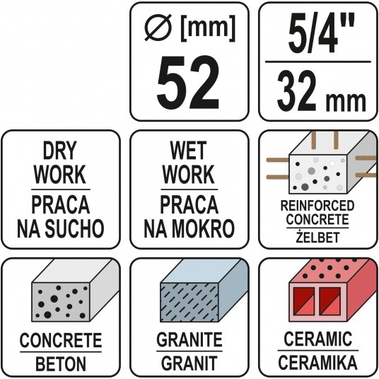 WIERTŁO KORONOWE DO WIERTNICY 52MM -zdjęcie numer 4
