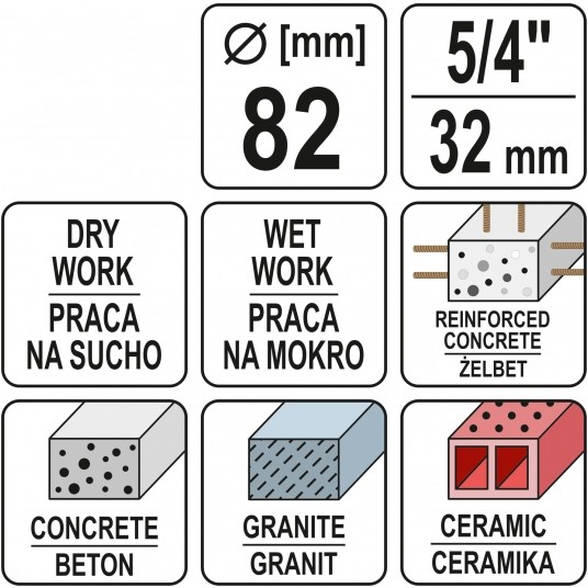 WIERTŁO KORONOWE DO WIERTNICY 82MM -zdjęcie numer 4