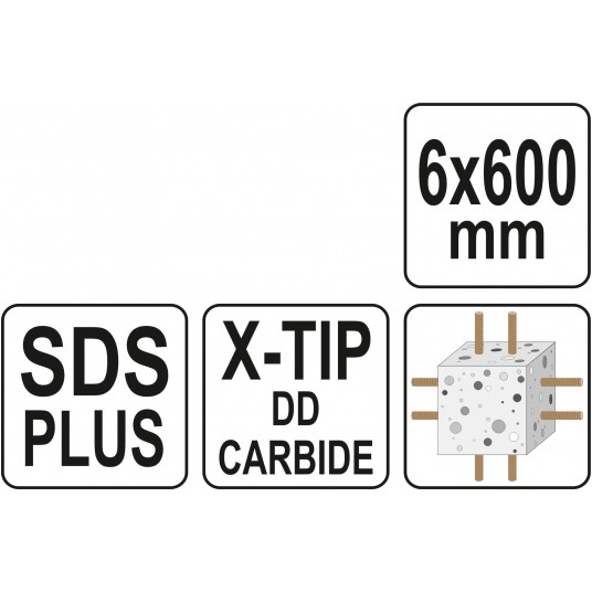 WIERTŁO SDS PLUS PREMIUM 6MM/600MM -zdjęcie numer 3