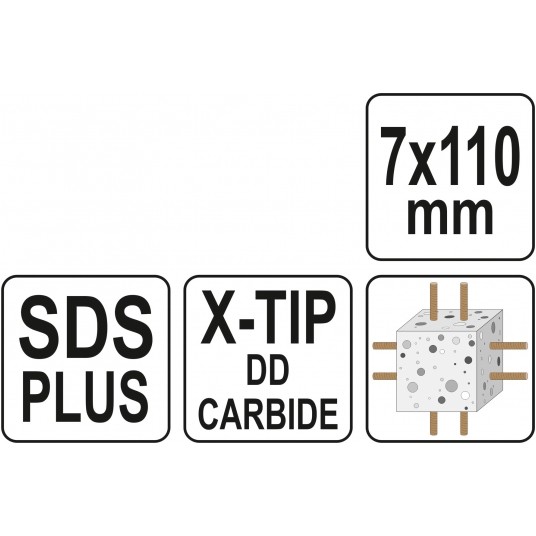 WIERTŁO SDS PLUS PREMIUM 7MM/110MM -zdjęcie numer 3