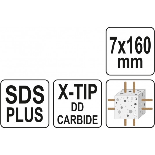 WIERTŁO SDS PLUS PREMIUM 7MM/160MM -zdjęcie numer 2