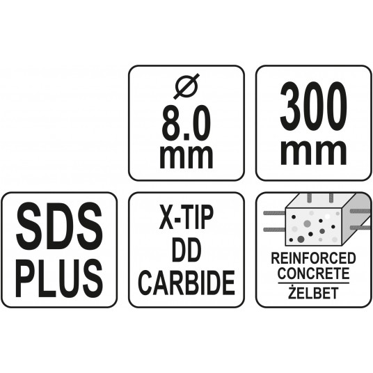 WIERTŁO SDS PLUS PREMIUM 8MM/300MM -zdjęcie numer 5