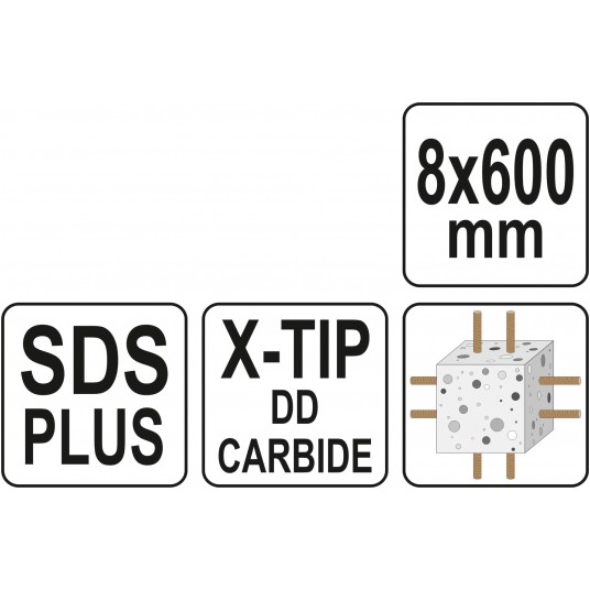 WIERTŁO SDS PLUS PREMIUM 8MM/600MM -zdjęcie numer 5