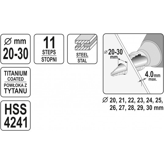 WIERTŁO STOPNIOWE 20-30MM -zdjęcie numer 4