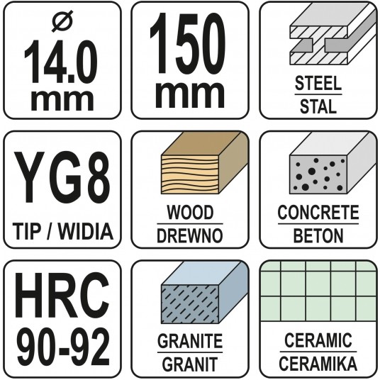 WIERTŁO UNIWERSALNE 14MM X 150MM -zdjęcie numer 3