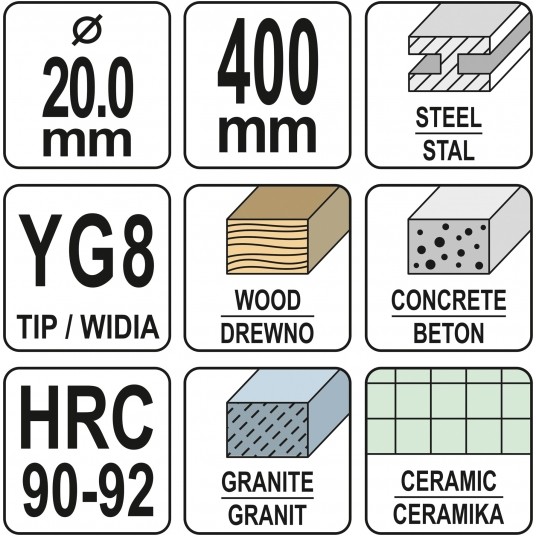 WIERTŁO UNIWERSALNE 20MM X 400MM -zdjęcie numer 4