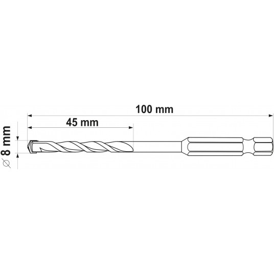 WIERTŁO UNIWERSALNE 8MM HEX -zdjęcie numer 5