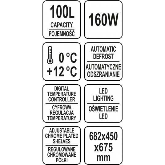 WITRYNA CHŁODNICZA 100L 68x45x67 BIAŁA -zdjęcie numer 10