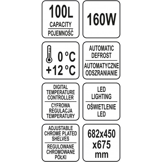 WITRYNA CHŁODNICZA 100L 68x45x67 SREBRNA -zdjęcie numer 10