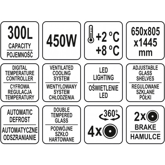 WITRYNA CHŁODNICZA 350L 65x80x144 CZARNA -zdjęcie numer 11