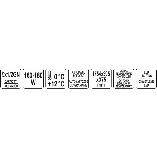 WITRYNA CHŁODNICZA 5x1/2 GN 175x39x37 -zdjęcie numer 8