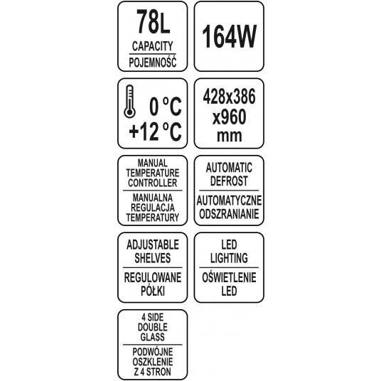 WITRYNA CHŁODNICZA 78L 42x38x96 CZARNA -zdjęcie numer 10