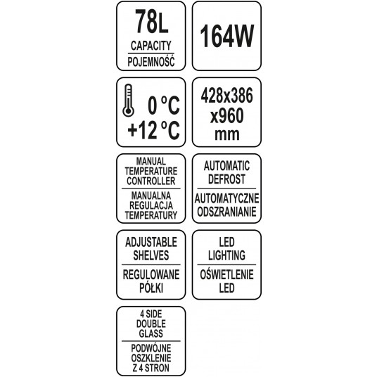 WITRYNA CHŁODNICZA 78L 42x38x96 SREBRNA -zdjęcie numer 11
