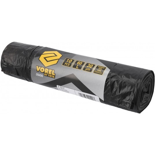 WORKI NA ODPADY Z TAŚMĄ 60L 10SZT 30µM -zdjęcie numer 1