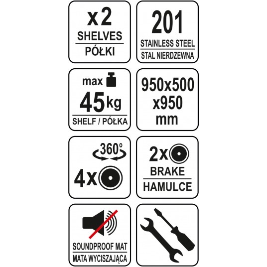 WÓZEK KELNERSKI 2-PÓŁKOWY GŁĘBOKI -zdjęcie numer 5