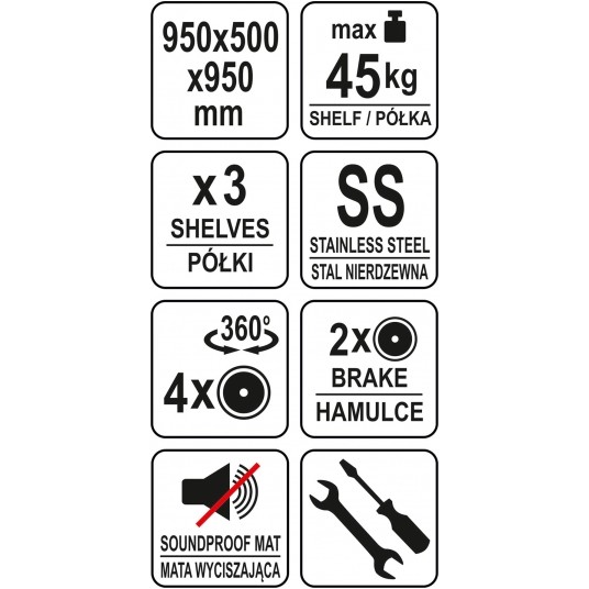 WÓZEK KELNERSKI 3-PÓŁKOWY -zdjęcie numer 4