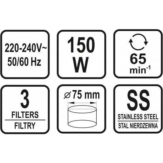 WYCISKARKA WOLNOOBROTOWA DO SOKÓW CZARNA -zdjęcie numer 4