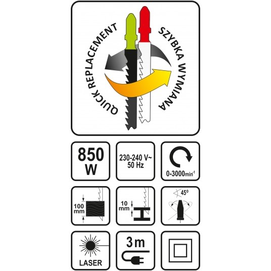 WYRZYNARKA 850W Z LASEREM -zdjęcie numer 4