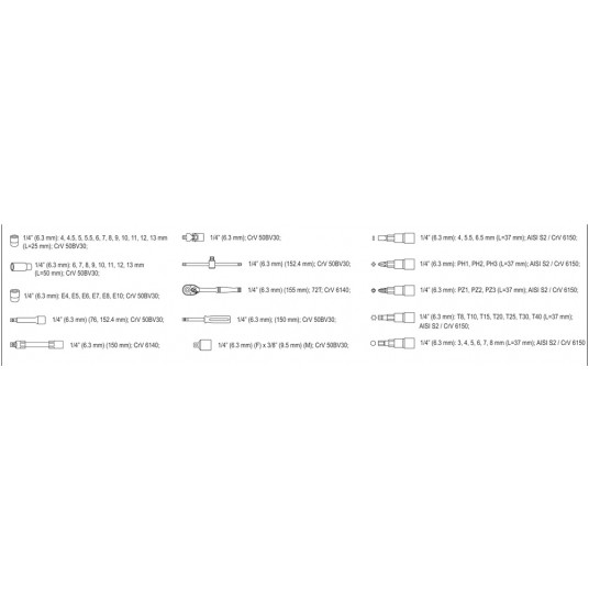 YT-1450 KPL.NARZEDZI 1/4" 56EL. -zdjęcie numer 5